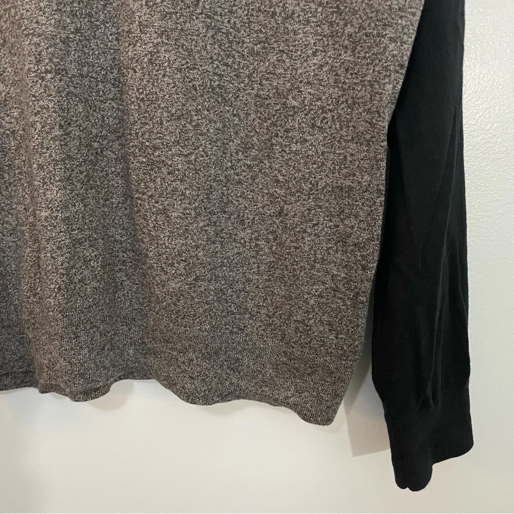 Banana Republic Gray and Black Cashmere Blend Quarter-Zip Sweater Size L